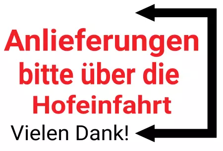 Wegweiser Anlieferung über Hof Bild