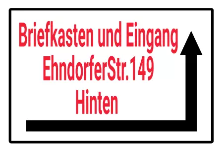  Wegweiser Briefkasten und Eingang um die Ecke Bild