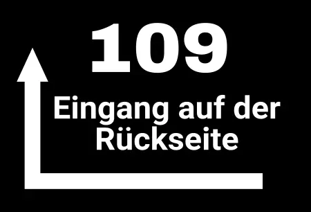  Wegweiser Eingang auf der Rückseite Bild