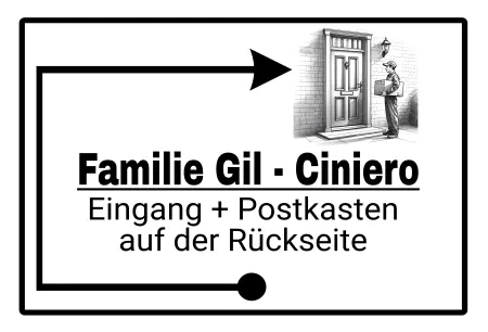 Wegweiser Eingang + Postkasten Bild