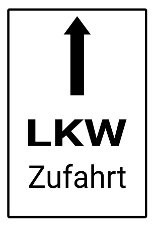 Wegweiser LKW Zufahrt Bild