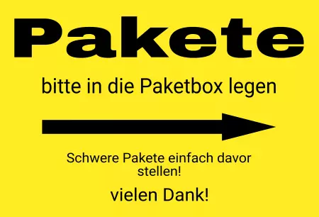 Wegweiser Pakete in die Paketbox Bild