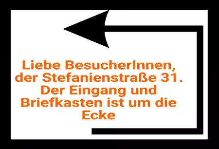 Wegweiser Der Eingang und Briefkasten ist um die Ecke Bild