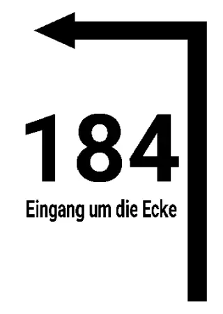 Wegweiser Eingang um die Ecke 184 Bild