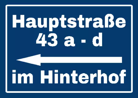  Wegweiser Hauptstraße 43 a-d im Hinterhof Bild