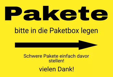  Wegweiser Pakete in die Paketbox Bild
