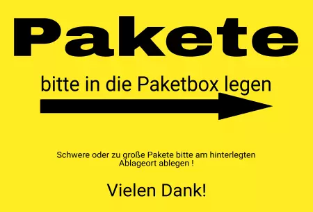 Wegweiser Pakete in die Paketbox Bild