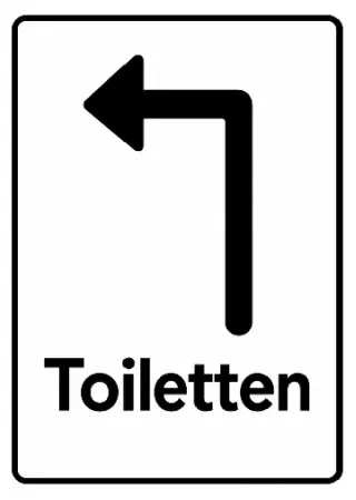  Wegweiser Toiletten links rum Bild